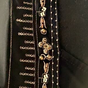 Black Embellished V-Neck Top | Size S